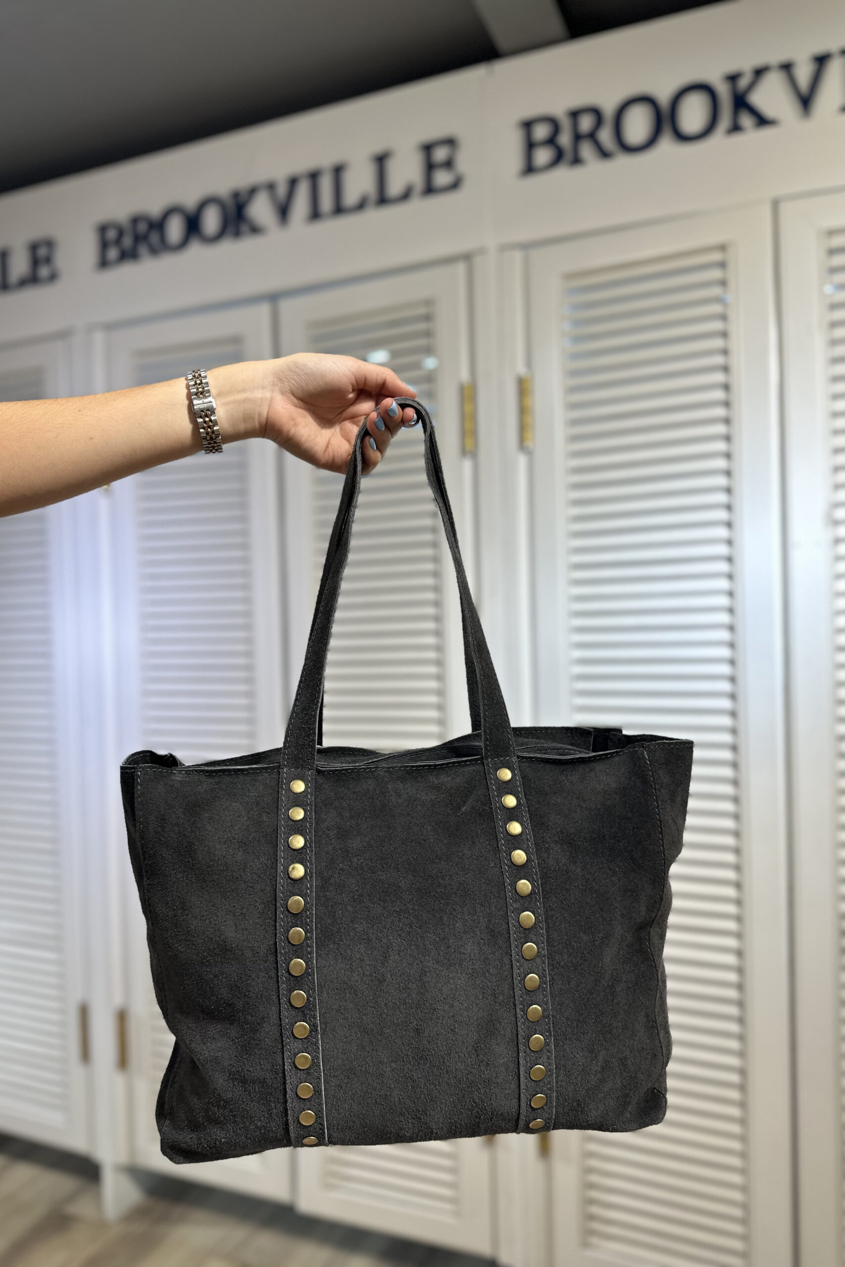 Bolso Shopper Tachuelas Ante