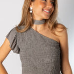 Top Essential Asimétrico Cinta Gris