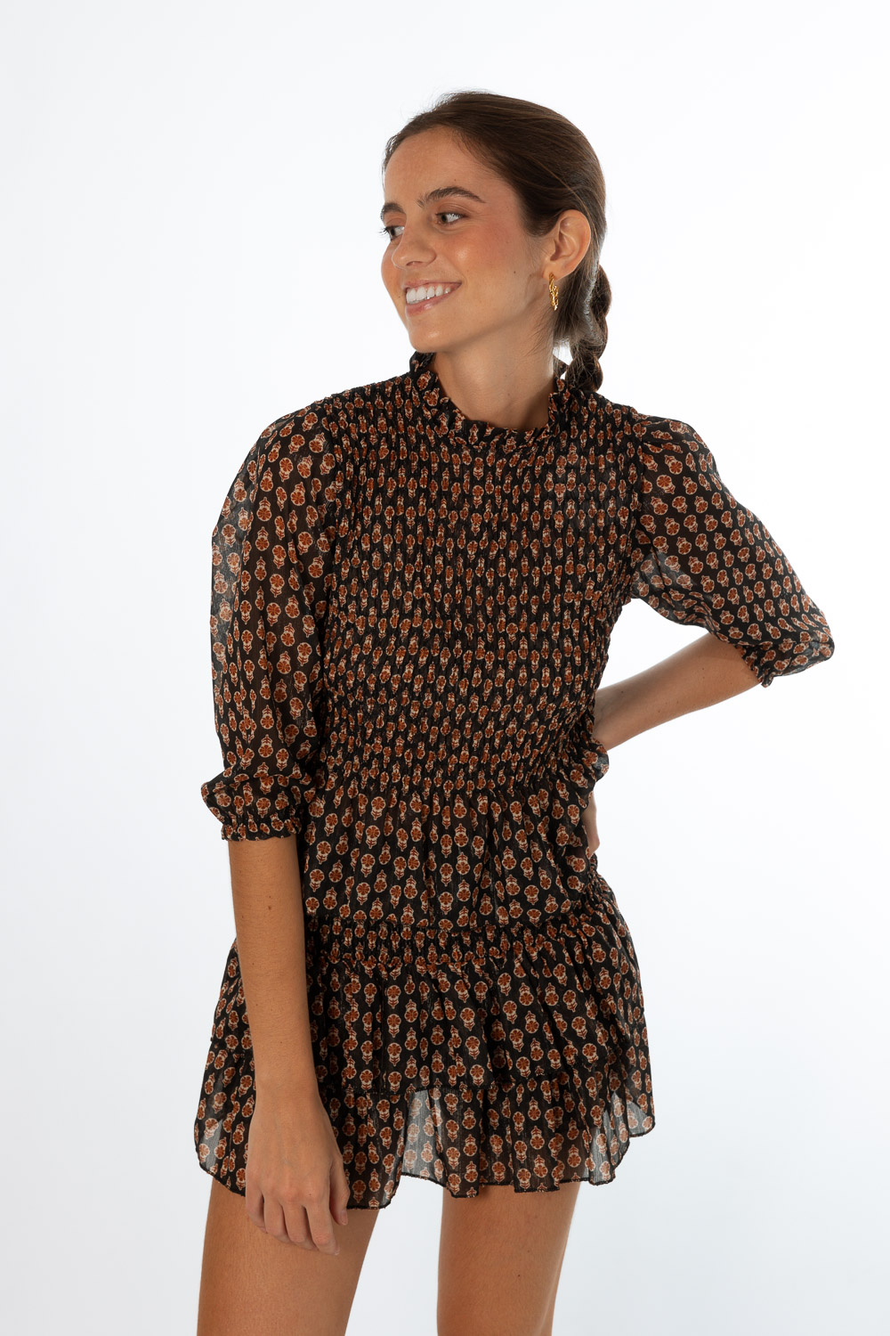 Falda Dalia Volantes Negro