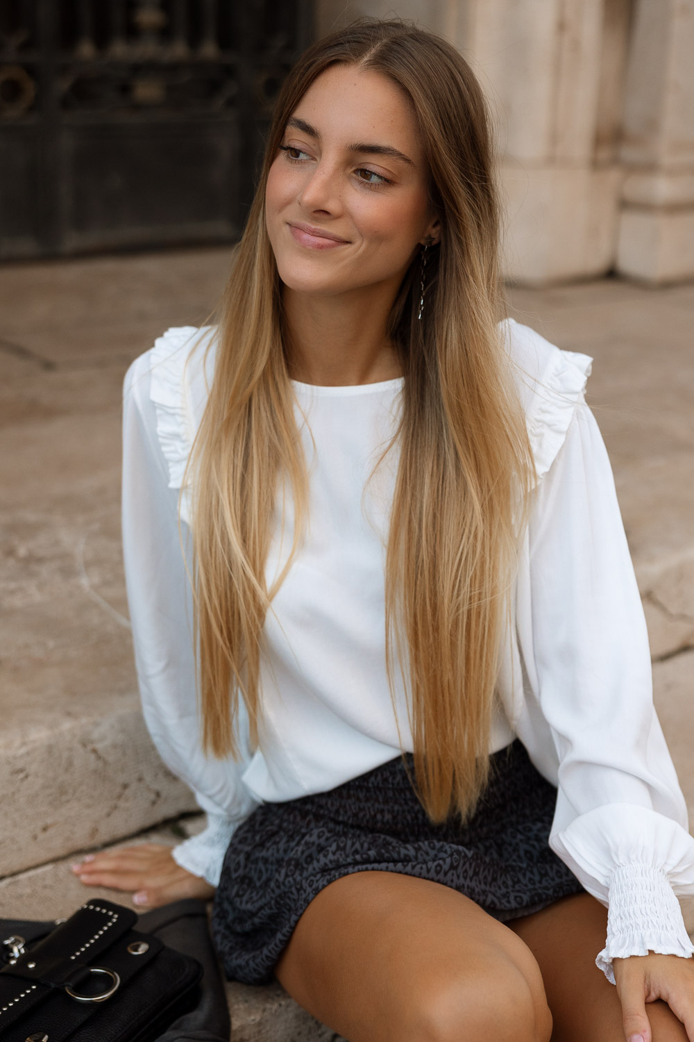 Blusa Viscosa Volantes Blanco