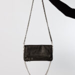 Bolso Rock Tachuelas Doble Cadena Negro