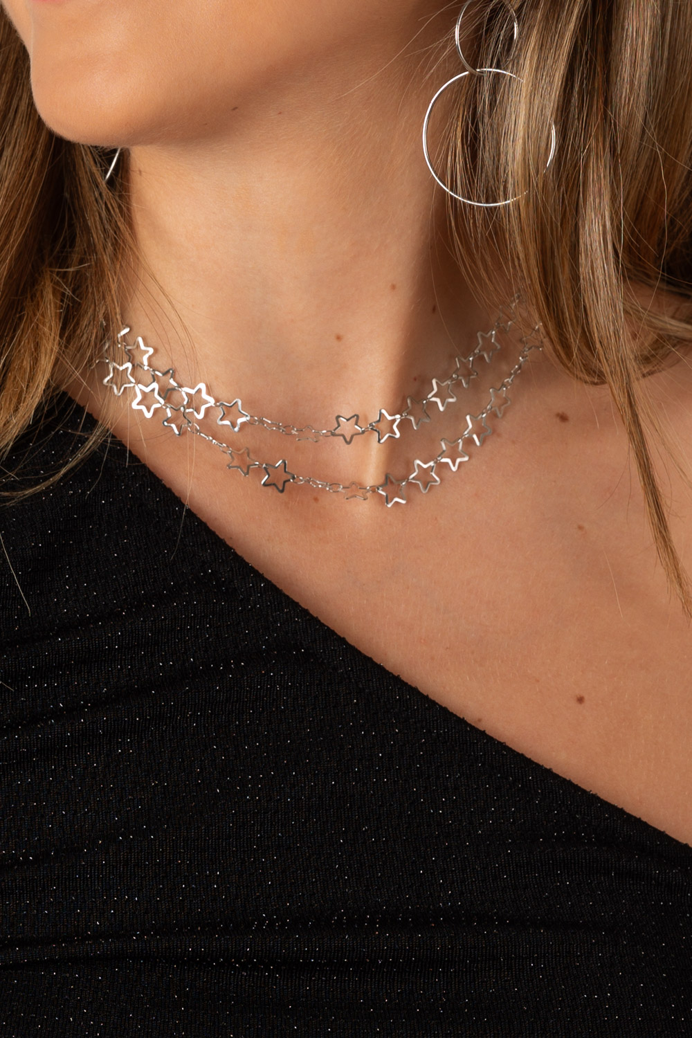 Collar Mini Estrellas Multiposición Plata