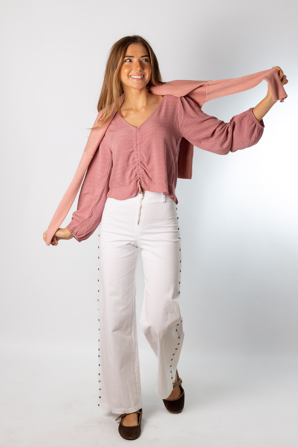 Pantalón Stars Cremallera Blanco