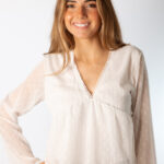 Blusa Ribete Plumeti Blanco