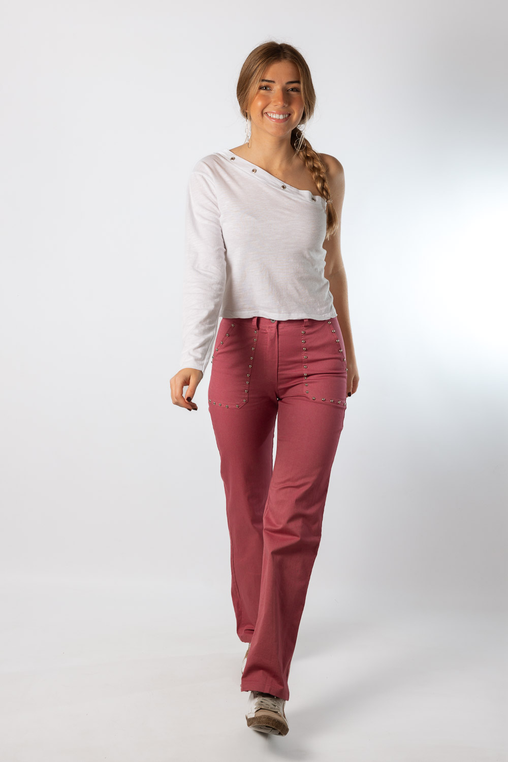Pantalón Tachuelas Front & Back Blush