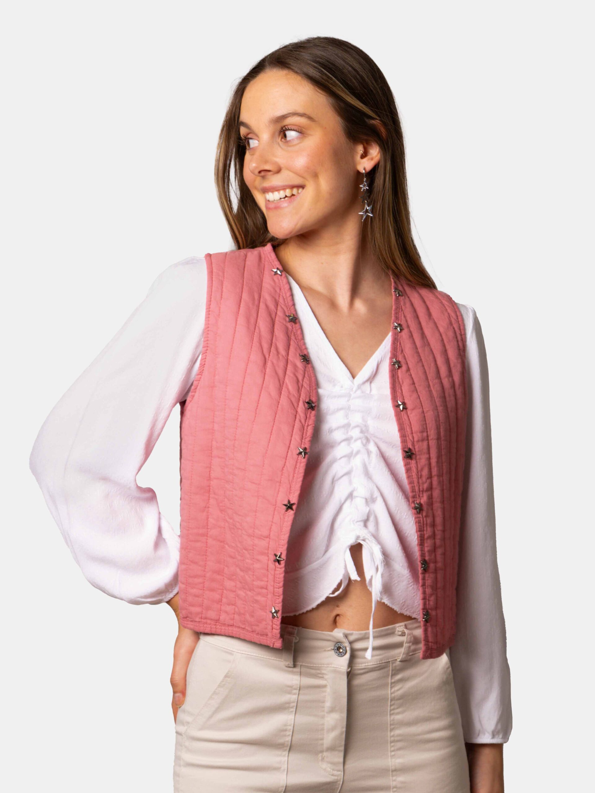 Chaleco Acolchado Stars Rosa