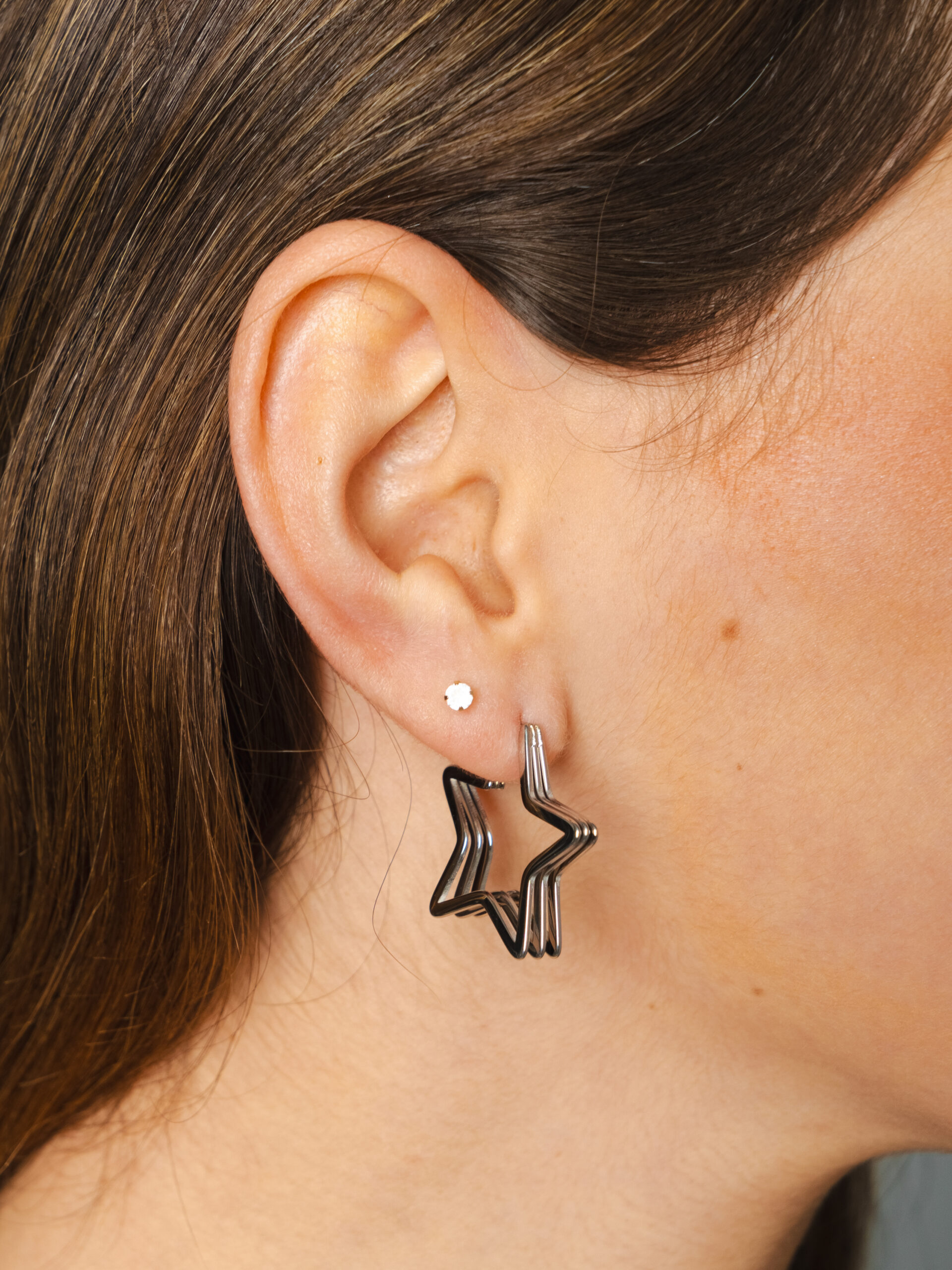 Pendiente Galaxy Star Plateado