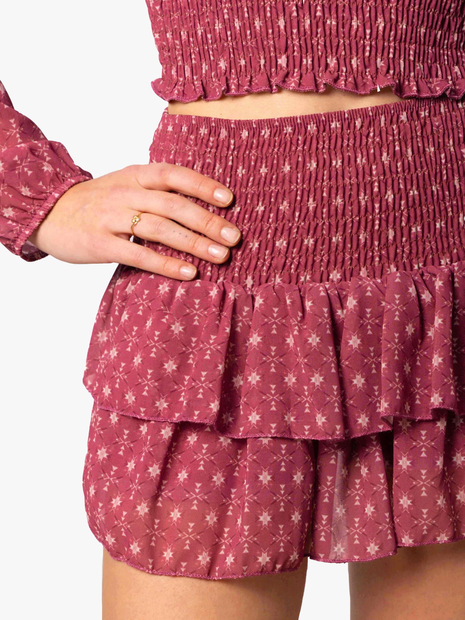 Falda Doble Volante Indie Blush