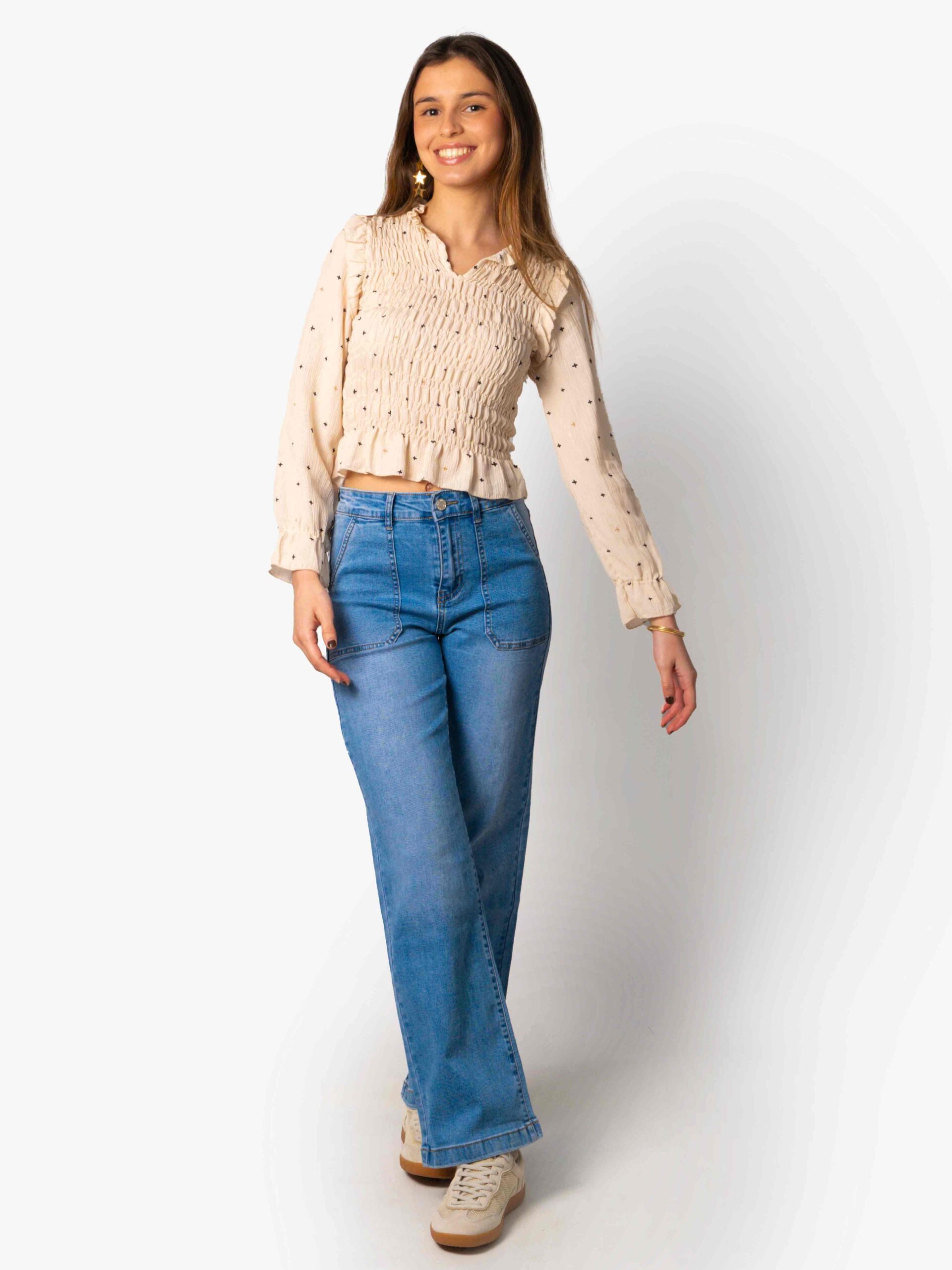 Pantalón Vaquero Maxi Bolsillo Azul