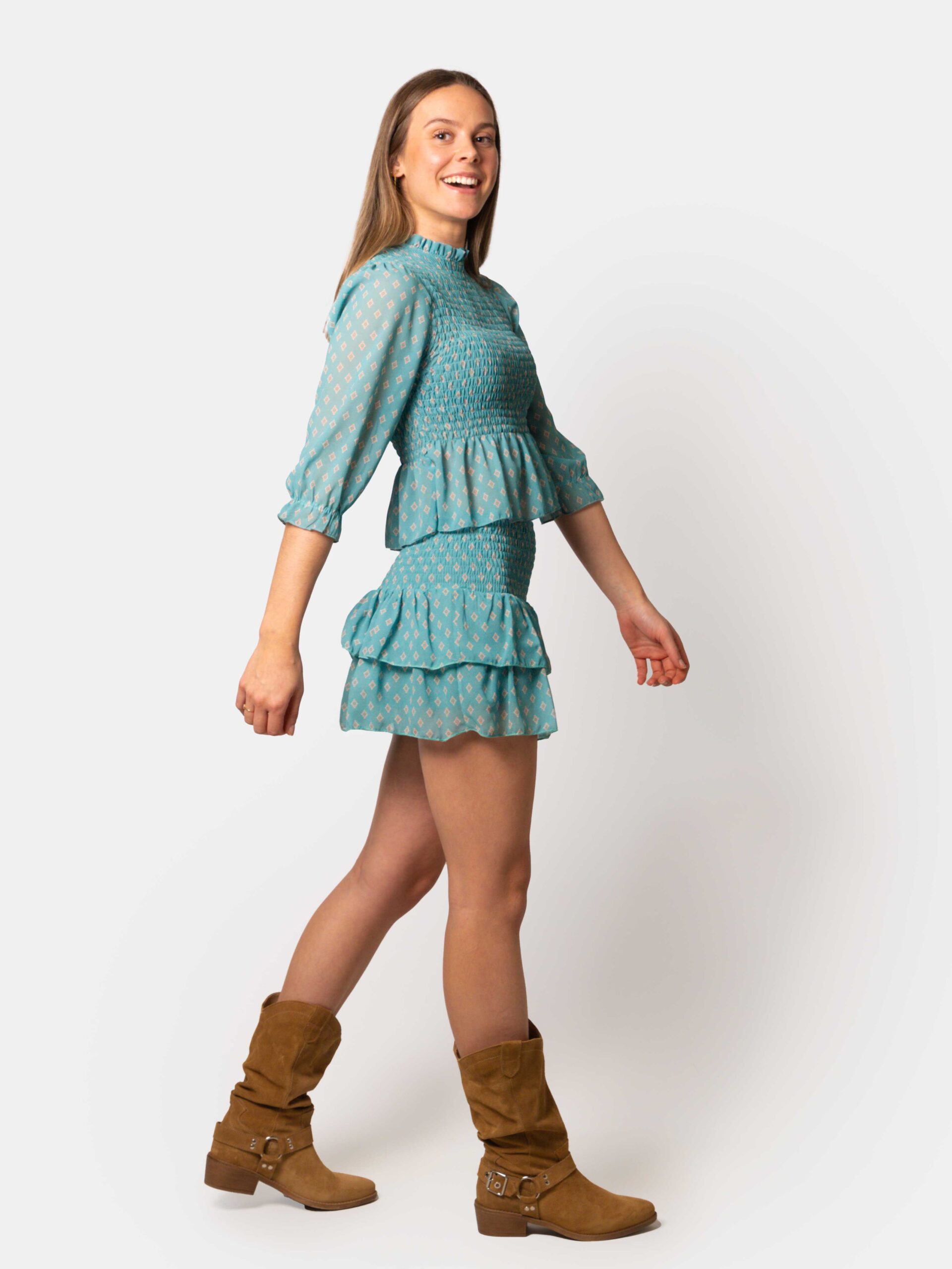 Falda Pant Volantes Daisy Verde