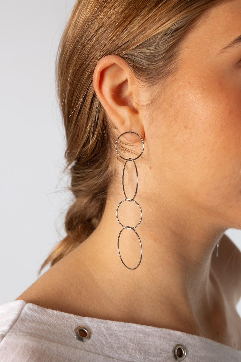 Pendientes Hoops Plateado