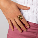 Anillo Stamp Textura Dorado