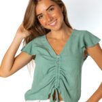 Blusa Acordeón Corta Verde