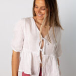 Blusa Babe 100% Lino Blanco