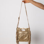 Bolso Flecos Piel Dorado