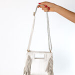 Bolso Flecos Piel Blanco