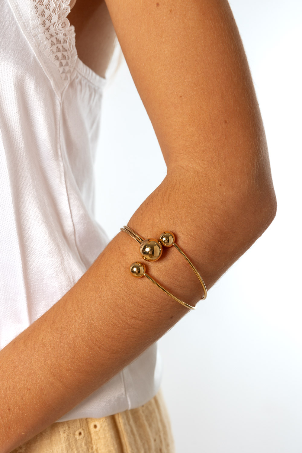 Brazalete Esferas Dorado
