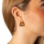 Pendientes Aro Doble Trenzado Dorado