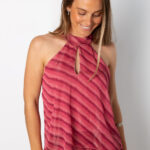 Top Halter Joy Gasa Rosa