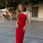 Vestido Punto Halter Rojo